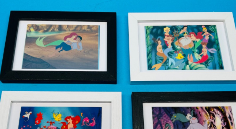 Photo 3 of 686858…4 small Disney Little Mermaid framed cutouts 4x6”