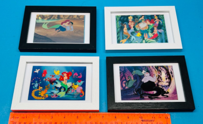 Photo 2 of 686858…4 small Disney Little Mermaid framed cutouts 4x6”