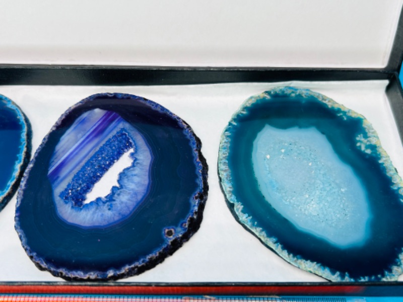 Photo 4 of 686859…4 agate slices with stands in gift box