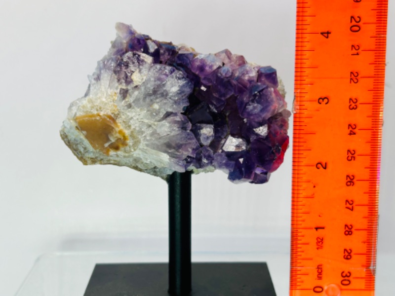 Photo 2 of 686863… 4” amethyst crystal rock on stand-height includes stand 