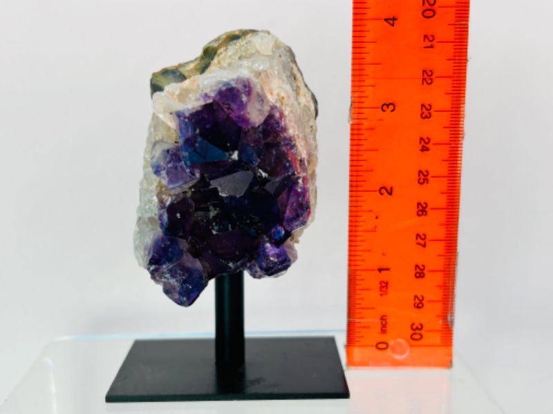 Photo 3 of 686865… 4” amethyst crystal rock on stand-height includes stand 