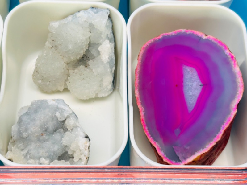 Photo 4 of 686872…collectible rocks-amethyst, agates, polished, pyrite (fools gold),stilbite carry in case