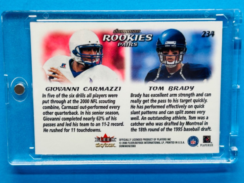 Photo 2 of 686899…Tom Brady Rookie card 234 in hard plastic case