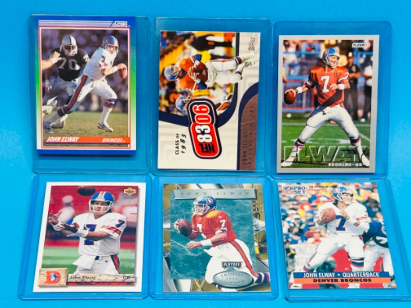 Photo 1 of 686901…6 John Elway cards in hard plastic sleeves 