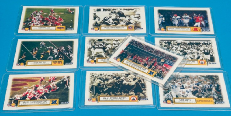 Photo 1 of 686902…10 fleer football championship cards in hard plastic sleeves 