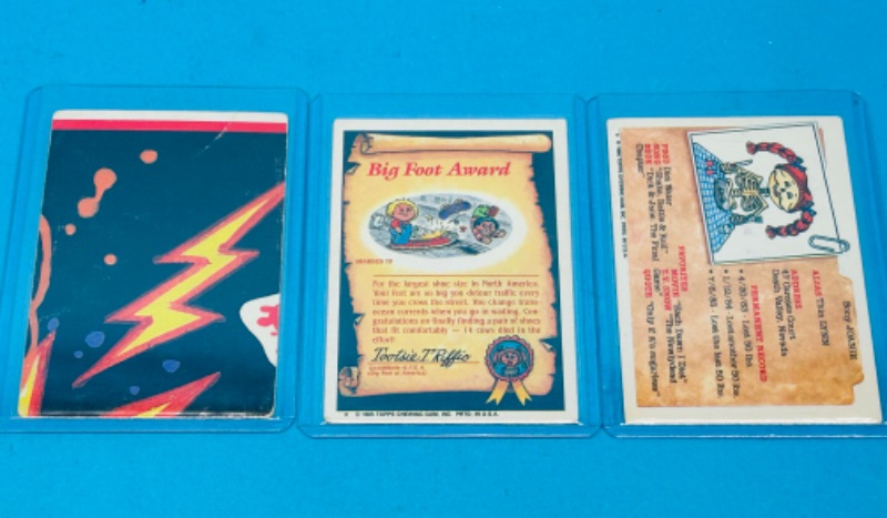 Photo 2 of 686931… 3 vintage 1985-86 garbage pail kids sticker cards in hard plastic sleeves 