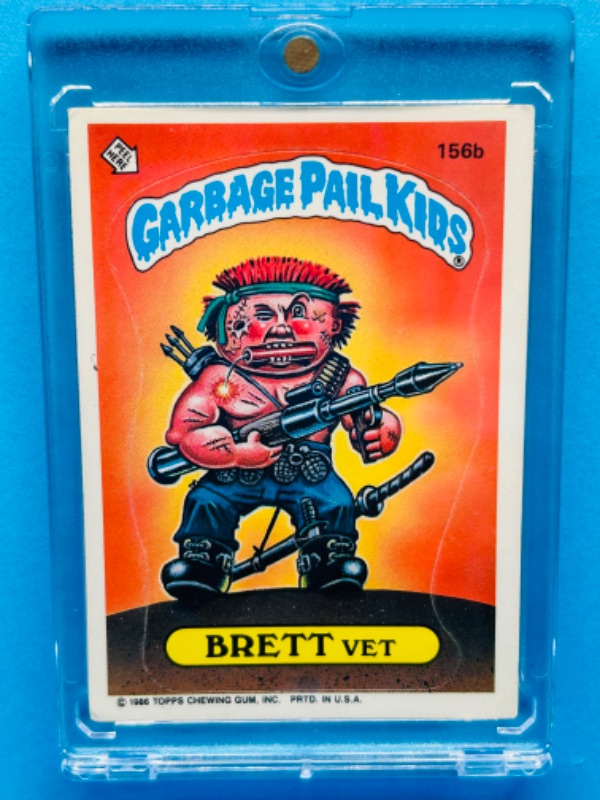 Photo 1 of 686932…vintage garbage pail kid Brett Vet sticker card in hard plastic case