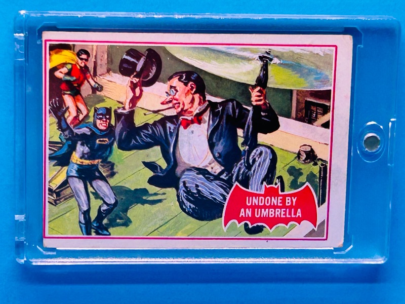 Photo 1 of 686959… vintage 1966 Batman card 30A in hard plastic case-bent corner 