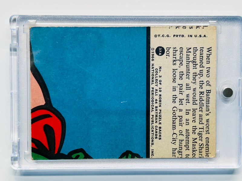 Photo 3 of 686965…error cut-vintage 1966 Batman card 37A in hard plastic case