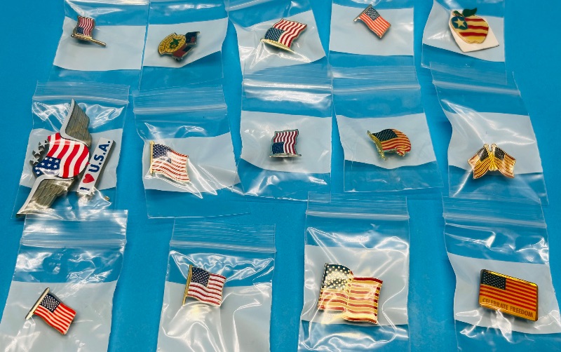 Photo 1 of 686979…14 vintage flag pins