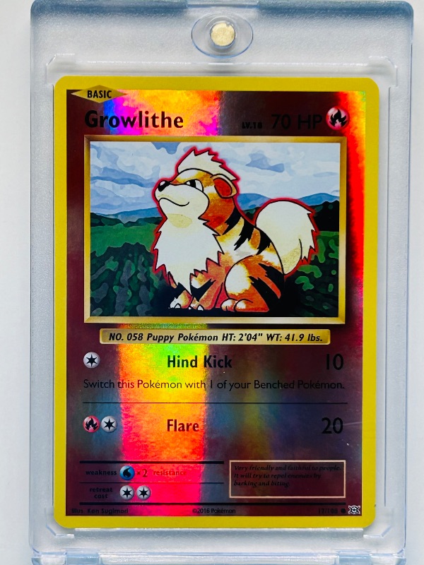 Photo 1 of 686984… Pokémon reverse holo card in hard plastic case 17/108