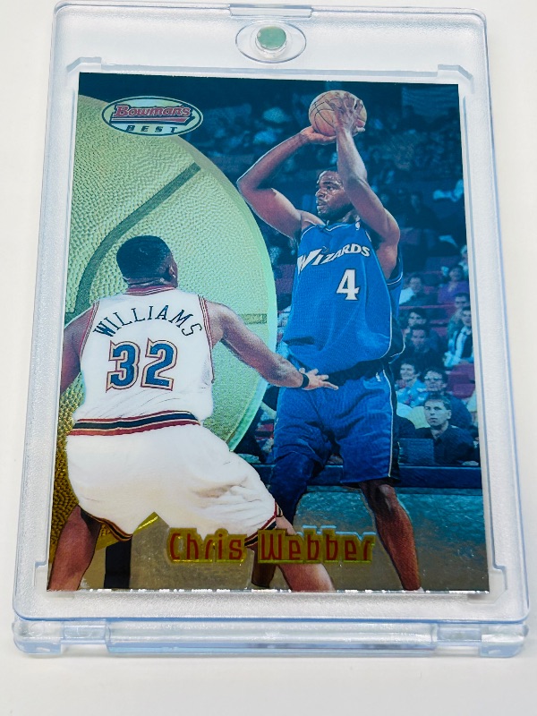 Photo 1 of 686988…bowman’s best chrome Chris Webber card81 in hard plastic case 