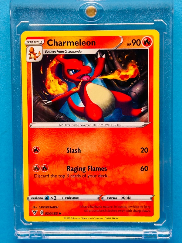 Photo 1 of 686990… Pokémon charmeleon card in hard plastic case 024/185