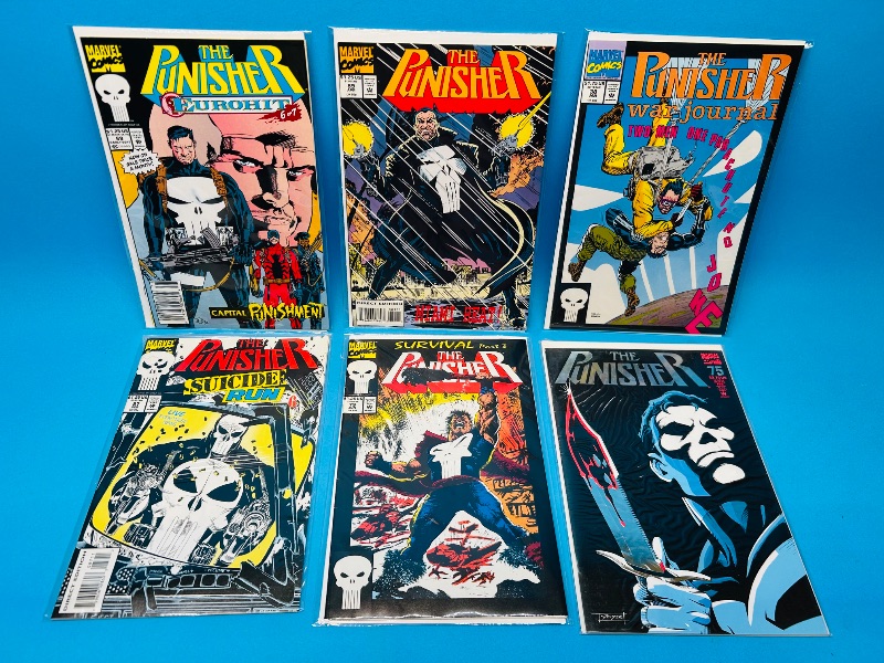 Photo 1 of 687013…6 punisher  comics in plastic sleeves 