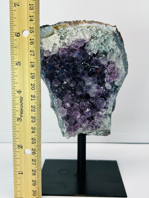 Photo 3 of 687030…7”  amethyst crystal rock on stand- height includes display stand 