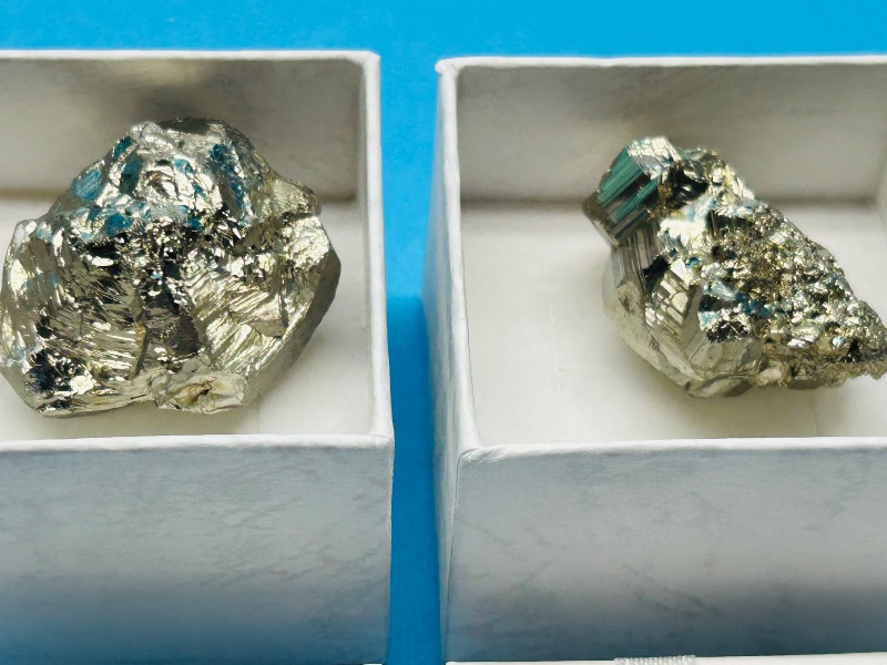 Photo 2 of 687037… 3 pyrite (fools gold) nuggets in gift boxes