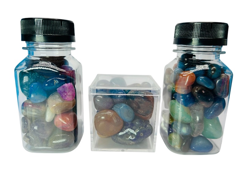 Photo 1 of 687040… small polished rocks in displays 4”bottles