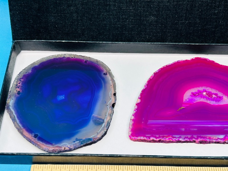 Photo 3 of 687044…3 agate slices in gift box