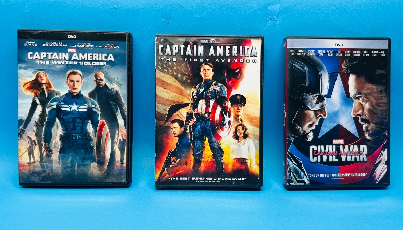 Photo 1 of 687062… 3 captain America DVD  movies 