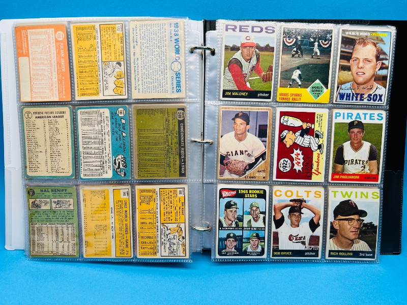 Photo 1 of 687107…final sale no returns/refunds-171 mixed baseball cards from the 1960’s in binder - may show wear from age