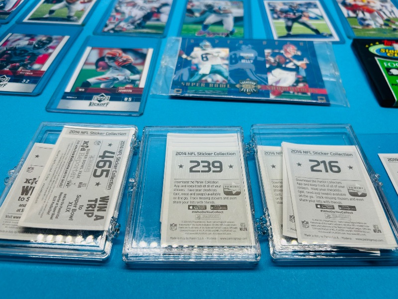 Photo 4 of 687114…final sale no returns/refunds-mixed football trading cards and stickers  in sleeves 