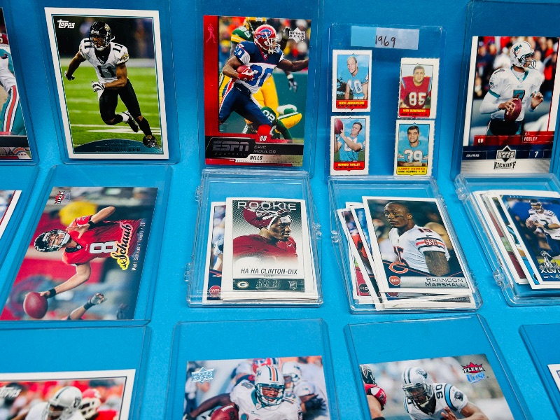 Photo 9 of 687114…final sale no returns/refunds-mixed football trading cards and stickers  in sleeves 