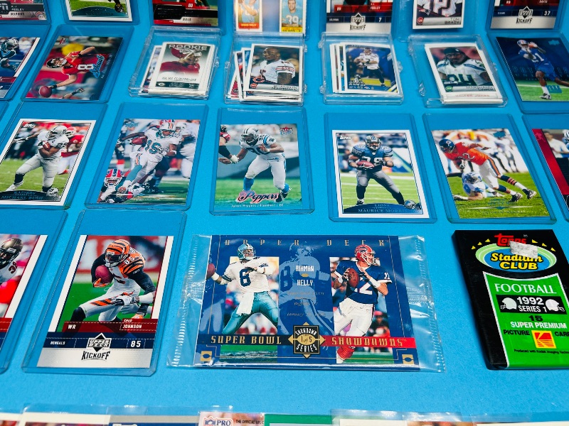 Photo 5 of 687114…final sale no returns/refunds-mixed football trading cards and stickers  in sleeves 