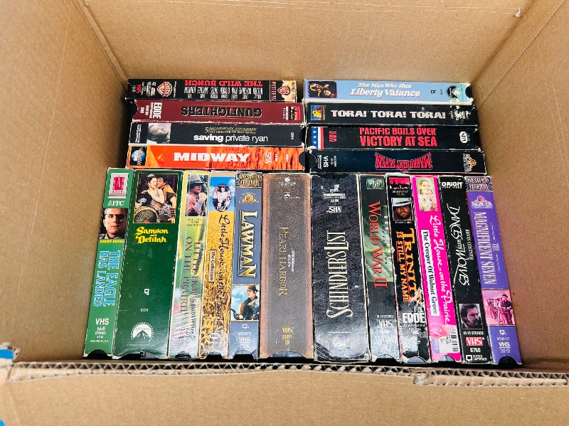 Photo 3 of 687120…final sale no returns/refunds- 40 VHS movie tapes -cases show wear from age