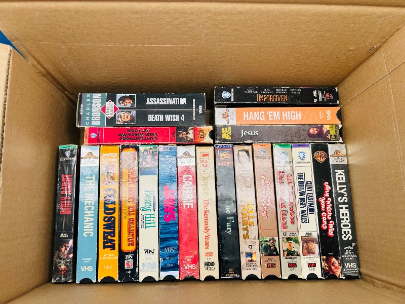 Photo 3 of 687121… final sale no returns/refunds- 40 VHS movie tapes -cases show wear from age