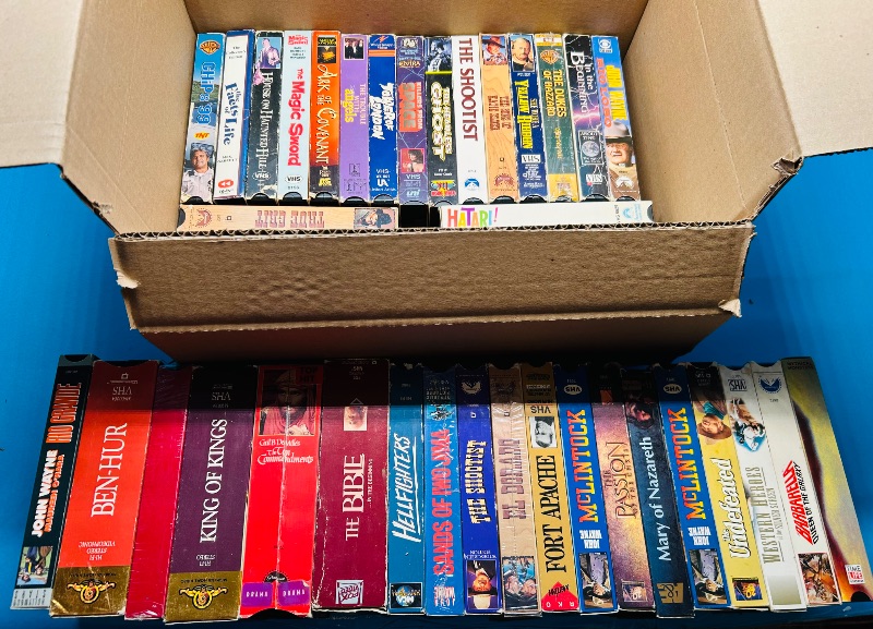 Photo 3 of 687122… final sale no returns/refunds- 40 VHS movie tapes -cases show wear from age