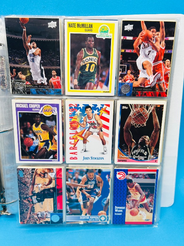 Photo 15 of 687136… final sale no returns/refunds -414 mixed basketball cards in binder 