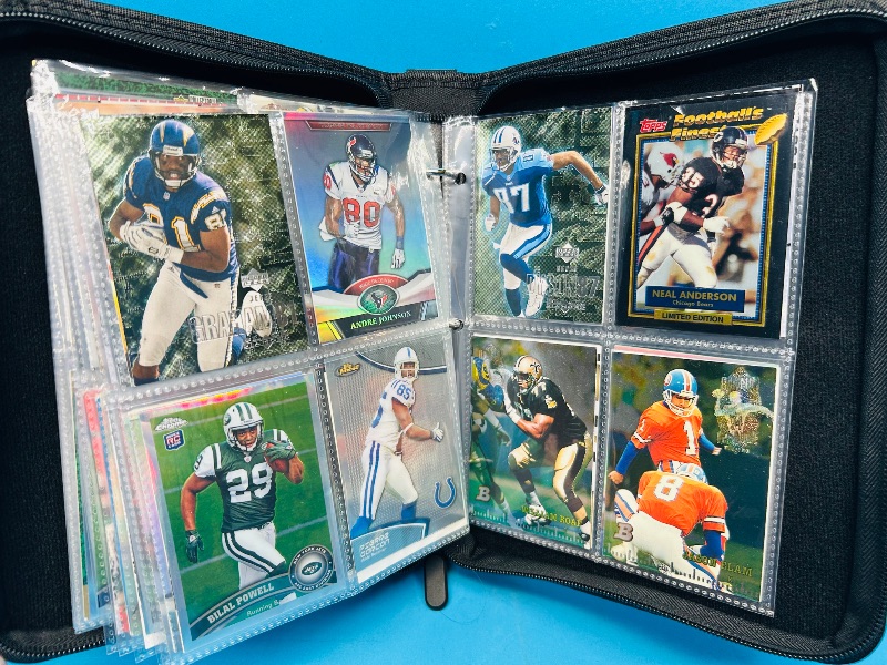 Photo 2 of 687138… final sale no returns/refunds 144 mixed holo, chrome, foil  football cards in binder 