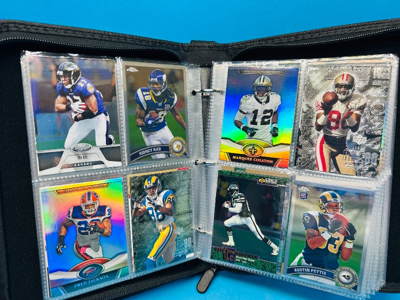 Photo 17 of 687138… final sale no returns/refunds 144 mixed holo, chrome, foil  football cards in binder 