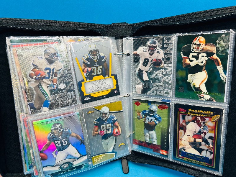 Photo 12 of 687138… final sale no returns/refunds 144 mixed holo, chrome, foil  football cards in binder 