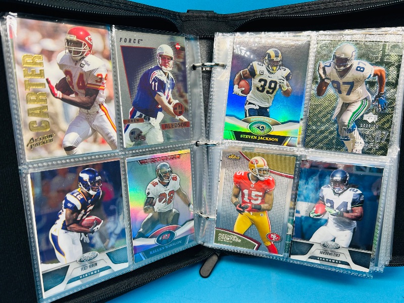 Photo 4 of 687138… final sale no returns/refunds 144 mixed holo, chrome, foil  football cards in binder 