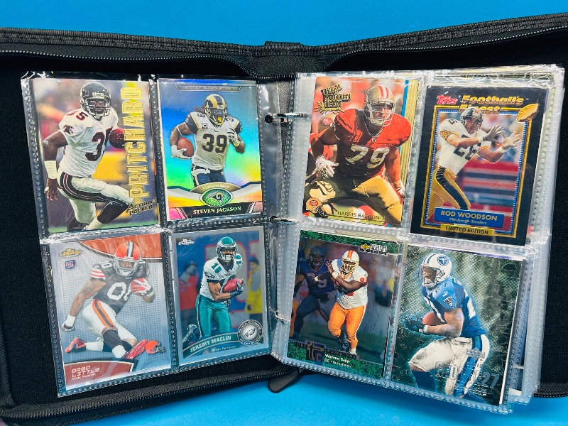 Photo 14 of 687138… final sale no returns/refunds 144 mixed holo, chrome, foil  football cards in binder 