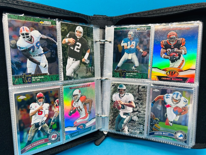 Photo 1 of 687138… final sale no returns/refunds 144 mixed holo, chrome, foil  football cards in binder 