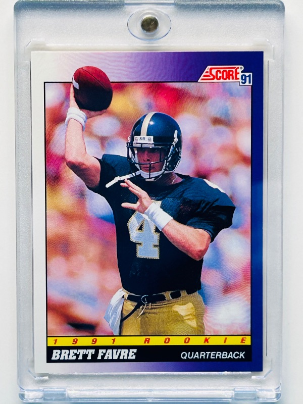 Photo 1 of 687149…  Rookie Brett Favre card 611 in hard plastic case