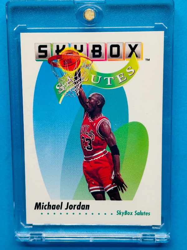 Photo 1 of 687150…Skybox Michael Jordan card 572  in hard plastic case