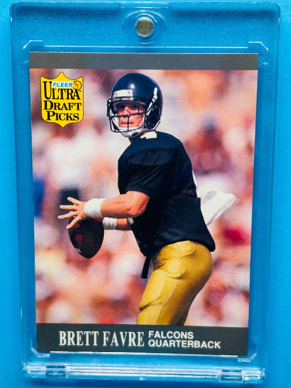 Photo 1 of 687155…Rookie Brett Favre card 283  in hard plastic case