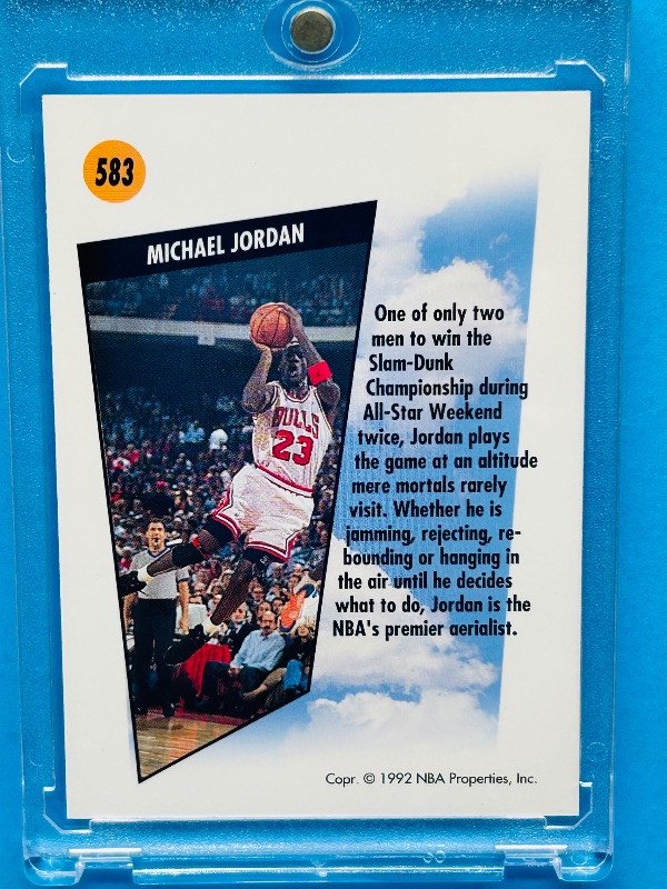 Photo 2 of 687156…Skybox Michael Jordan card 583  in hard plastic case