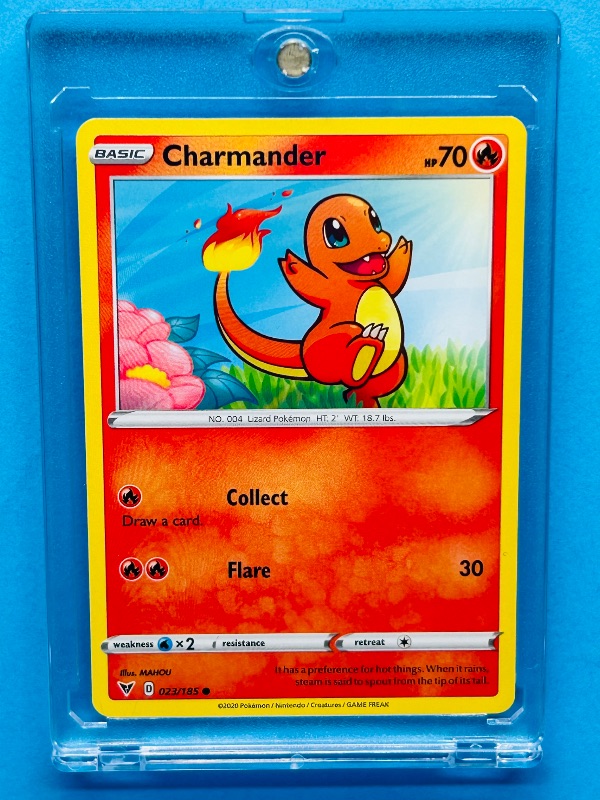 Photo 1 of 687159… Pokémon charmander card in hard plastic case 023/185