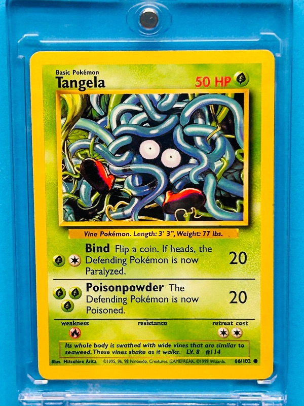 Photo 1 of 687168… Pokémon card in hard plastic case 66/102 Tangela 