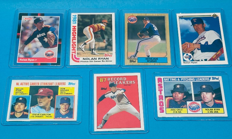 Photo 1 of 687193…Nolan Ryan trading cards in hard plastic sleeves -1Rookie 