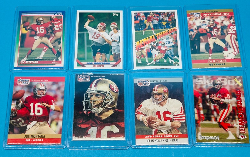 Photo 1 of 687195…Joe Montana cards  in hard plastic sleeves 