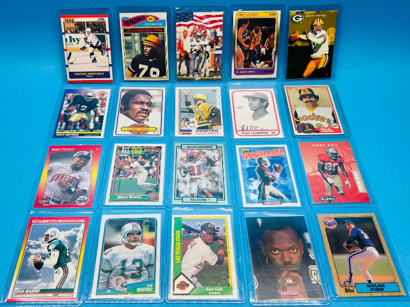 Photo 1 of 687199…final sale no returns/refunds-20 mixed sports cards  in hard plastic sleeves 