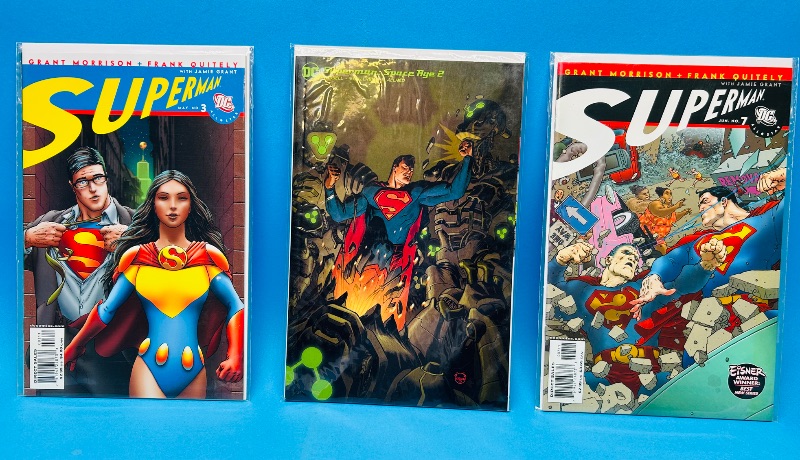 Photo 1 of 687208…3 Superman comics in plastic sleeves 