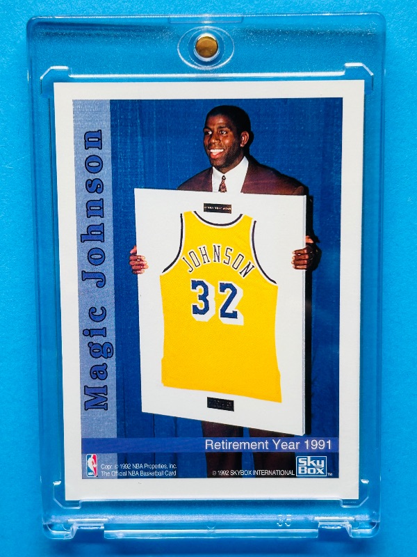 Photo 2 of 687256…Magic Johnson commemorative rookie year card in hard plastic case 