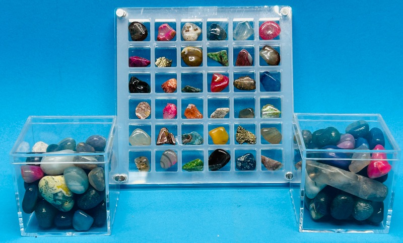 Photo 1 of 687281…small polished  rock collection in acrylic cases 