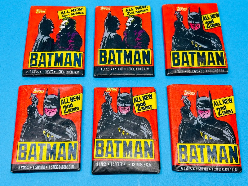 Photo 1 of 687296…final sale no returns/refunds- 6 sealed Batman wax packs Topps